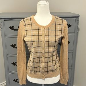 Tommy Hilfiger Tan Argyle Cardigan